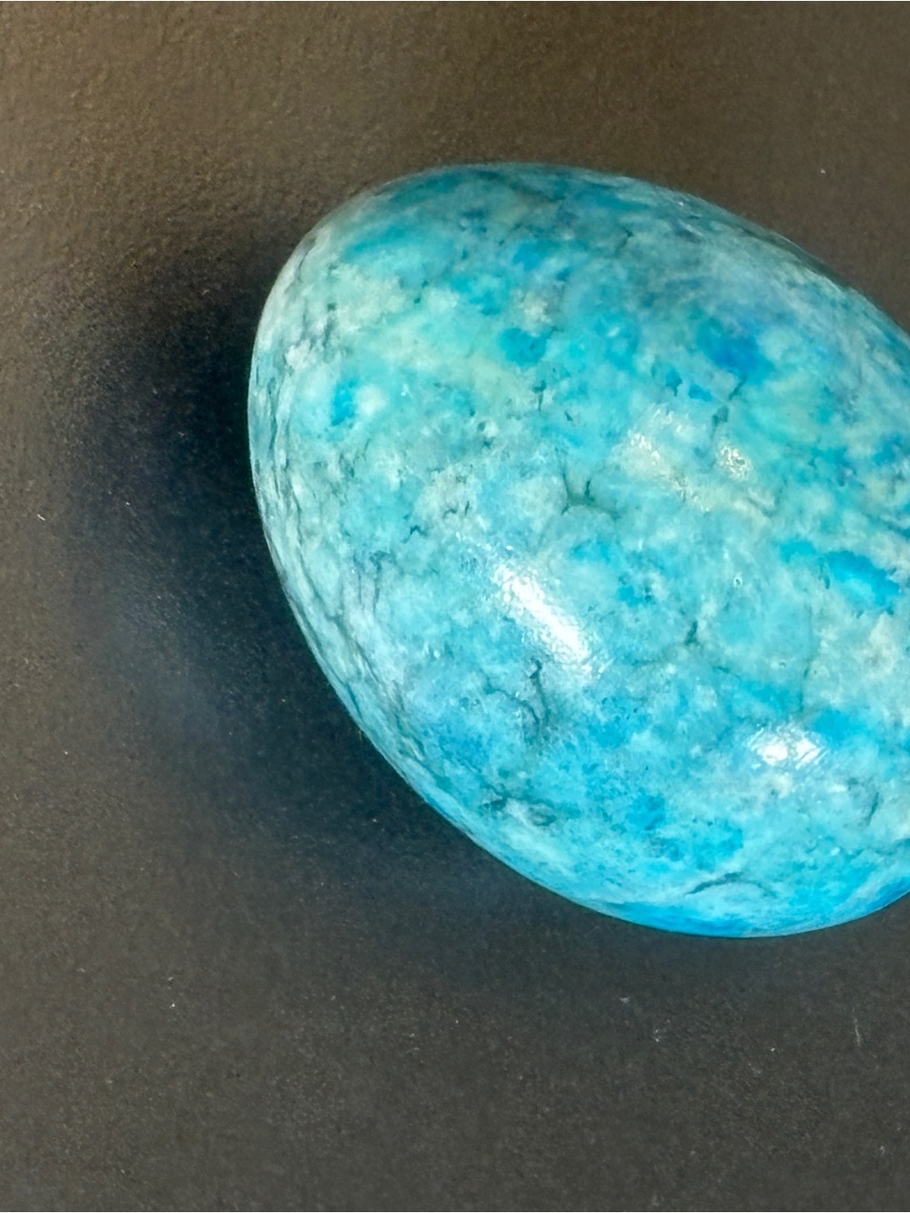 Source Unknown Turquoise Marble Egg Accent
